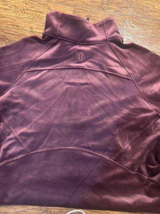 Lululemon Oversized Funnel-neck Half zip scuba velvet garnet red -XL/XXL NWOT - Picture 14 of 14